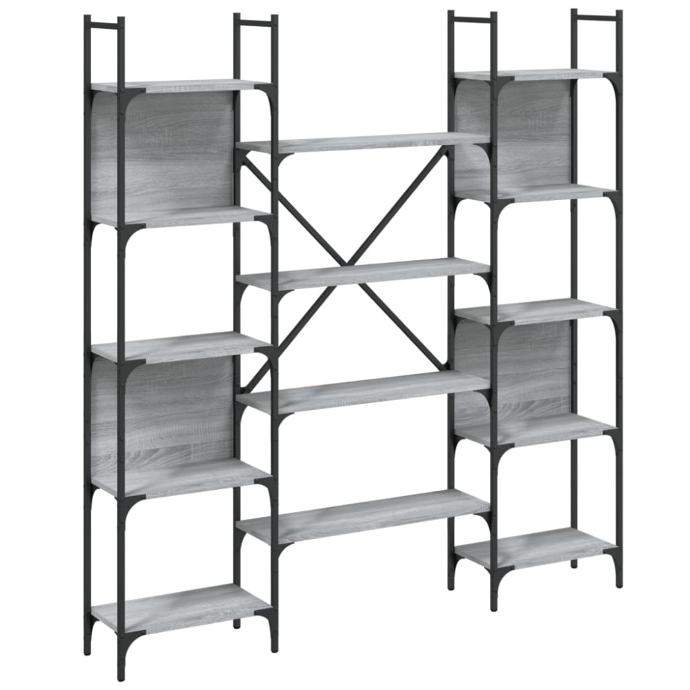 vidaXL Bibliotecă, gri sonoma, 155,5x24x166,5 cm, lemn prelucrat