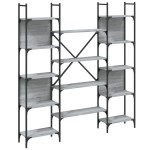 vidaXL Bibliotecă, gri sonoma, 155,5x24x166,5 cm, lemn prelucrat vidaXL Bibliotecă, gri sonoma, 155,5x24x166,5 cm, lemn prelucrat