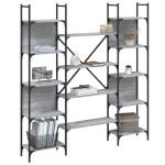 vidaXL Bibliotecă, gri sonoma, 155,5x24x166,5 cm, lemn prelucrat vidaXL Bibliotecă, gri sonoma, 155,5x24x166,5 cm, lemn prelucrat