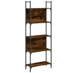 vidaXL Bibliotecă 5 niveluri, stejar fumuriu, 60,5x24x166,5 cm vidaXL Bibliotecă 5 niveluri, stejar fumuriu, 60,5x24x166,5 cm
