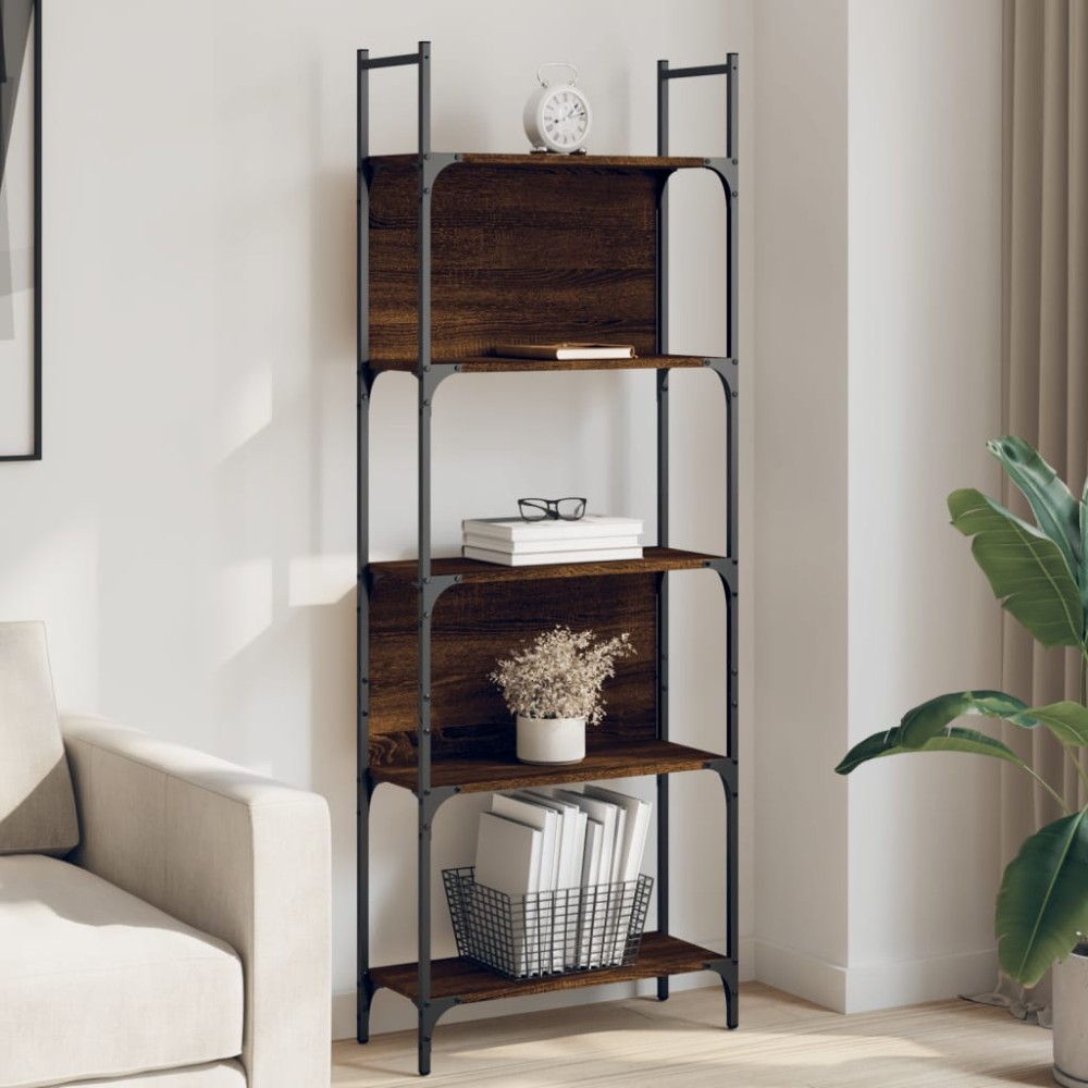vidaXL Bibliotecă 5 niveluri, stejar maro, 60,5x24x166,5 cm