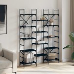 vidaXL Bibliotecă, negru, 127,5x28,5x172,5 cm, lemn prelucrat vidaXL Bibliotecă, negru, 127,5x28,5x172,5 cm, lemn prelucrat