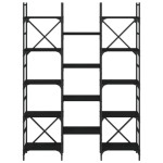 vidaXL Bibliotecă, negru, 127,5x28,5x172,5 cm, lemn prelucrat vidaXL Bibliotecă, negru, 127,5x28,5x172,5 cm, lemn prelucrat