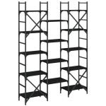 vidaXL Bibliotecă, negru, 127,5x28,5x172,5 cm, lemn prelucrat vidaXL Bibliotecă, negru, 127,5x28,5x172,5 cm, lemn prelucrat