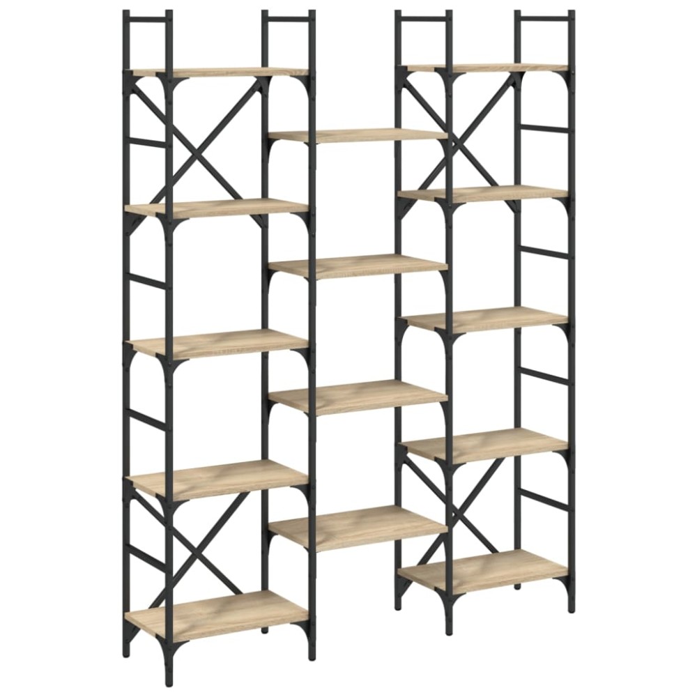 vidaXL Bibliotecă, stejar sonoma, 127,5x28,5x172,5 cm, lemn prelucrat