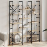 vidaXL Bibliotecă, stejar sonoma, 127,5x28,5x172,5 cm, lemn prelucrat vidaXL Bibliotecă, stejar sonoma, 127,5x28,5x172,5 cm, lemn prelucrat