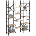 vidaXL Bibliotecă, stejar sonoma, 127,5x28,5x172,5 cm, lemn prelucrat vidaXL Bibliotecă, stejar sonoma, 127,5x28,5x172,5 cm, lemn prelucrat