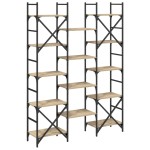 vidaXL Bibliotecă, stejar sonoma, 127,5x28,5x172,5 cm, lemn prelucrat vidaXL Bibliotecă, stejar sonoma, 127,5x28,5x172,5 cm, lemn prelucrat