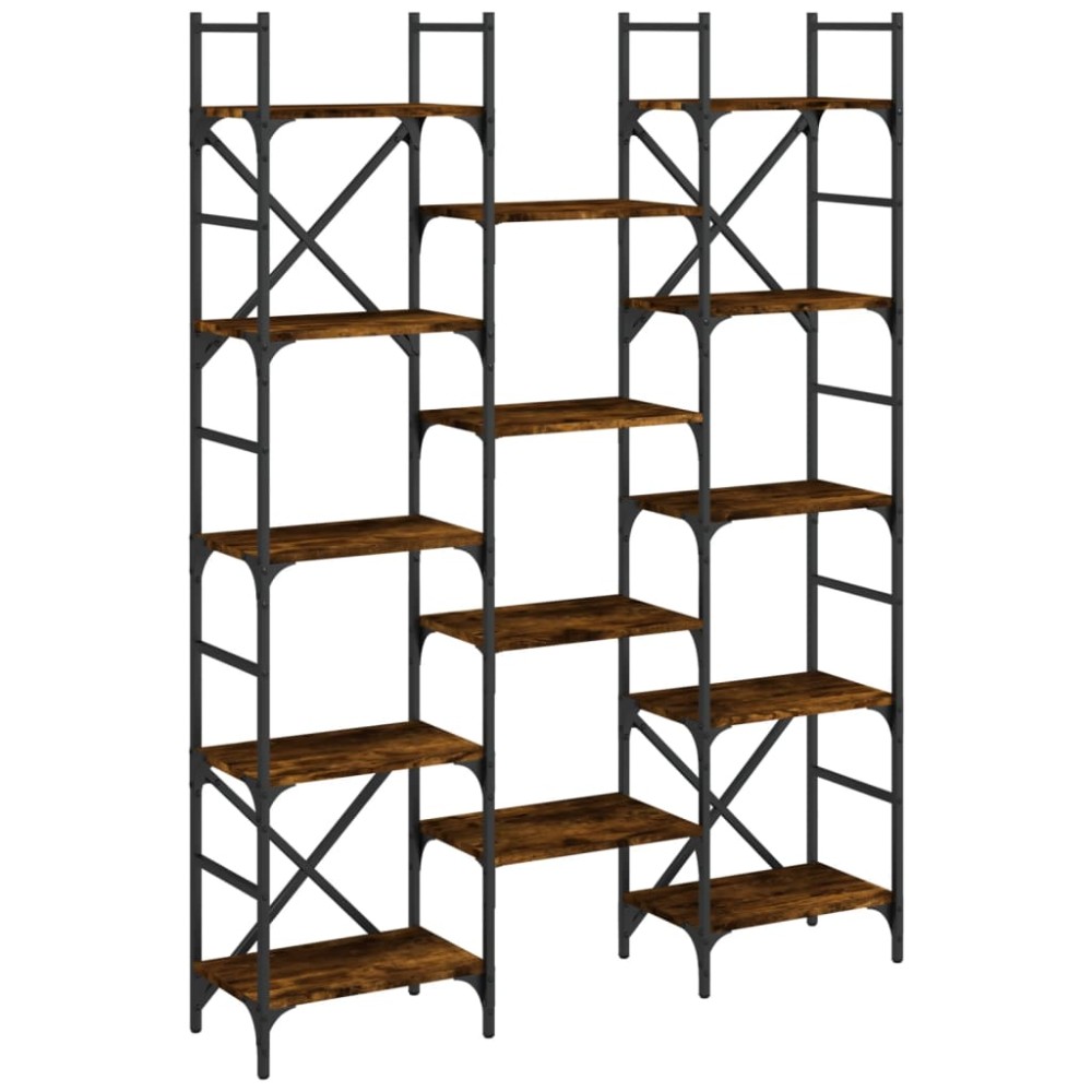vidaXL Bibliotecă, stejar fumuriu, 127,5x28,5x172,5 cm, lemn prelucrat