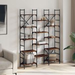 vidaXL Bibliotecă, stejar fumuriu, 127,5x28,5x172,5 cm, lemn prelucrat vidaXL Bibliotecă, stejar fumuriu, 127,5x28,5x172,5 cm, lemn prelucrat