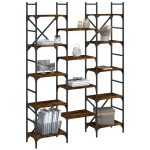 vidaXL Bibliotecă, stejar fumuriu, 127,5x28,5x172,5 cm, lemn prelucrat vidaXL Bibliotecă, stejar fumuriu, 127,5x28,5x172,5 cm, lemn prelucrat