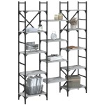 vidaXL Bibliotecă, gri sonoma, 127,5x28,5x172,5 cm, lemn prelucrat vidaXL Bibliotecă, gri sonoma, 127,5x28,5x172,5 cm, lemn prelucrat