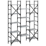 vidaXL Bibliotecă, gri sonoma, 127,5x28,5x172,5 cm, lemn prelucrat vidaXL Bibliotecă, gri sonoma, 127,5x28,5x172,5 cm, lemn prelucrat