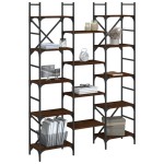 vidaXL Bibliotecă, stejar maro, 127,5x28,5x172,5 cm, lemn prelucrat