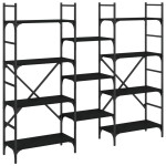 vidaXL Bibliotecă, negru, 160x28,5x136,5 cm, lemn prelucrat vidaXL Bibliotecă, negru, 160x28,5x136,5 cm, lemn prelucrat