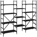 vidaXL Bibliotecă, negru, 160x28,5x136,5 cm, lemn prelucrat vidaXL Bibliotecă, negru, 160x28,5x136,5 cm, lemn prelucrat