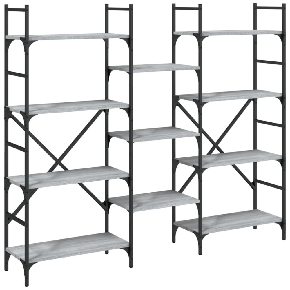 vidaXL Bibliotecă, gri sonoma, 160x28,5x136,5 cm, lemn prelucrat