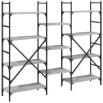 vidaXL Bibliotecă, gri sonoma, 160x28,5x136,5 cm, lemn prelucrat vidaXL Bibliotecă, gri sonoma, 160x28,5x136,5 cm, lemn prelucrat
