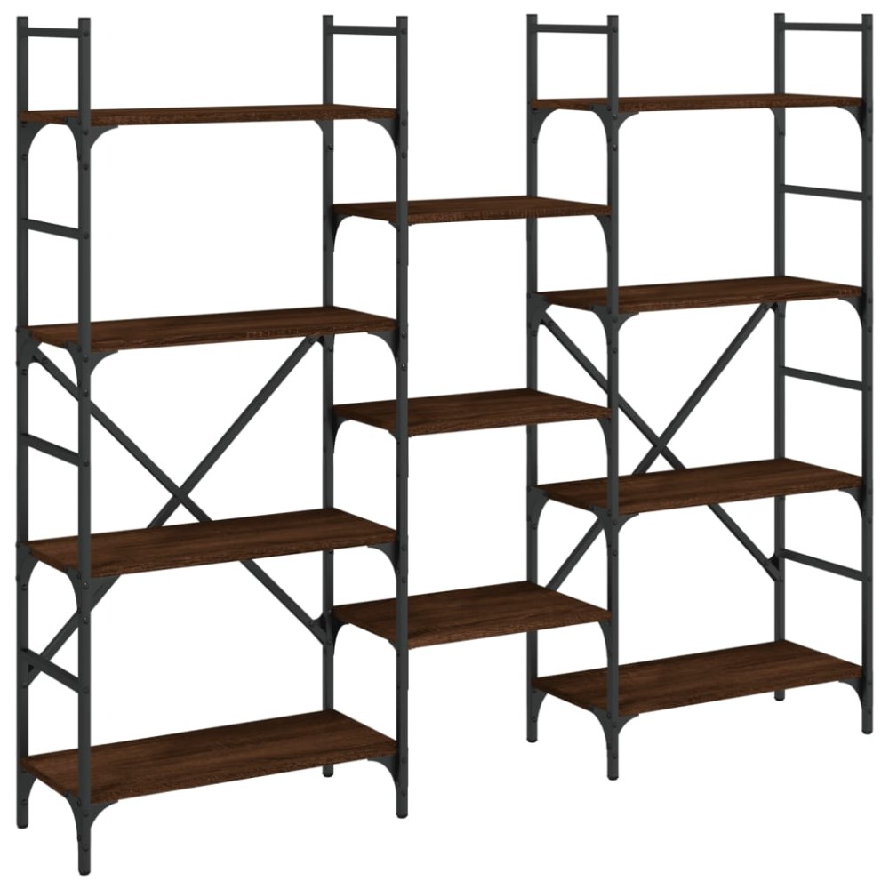 vidaXL Bibliotecă, stejar maro, 160x28,5x136,5 cm, lemn prelucrat