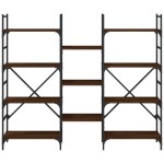 vidaXL Bibliotecă, stejar maro, 160x28,5x136,5 cm, lemn prelucrat