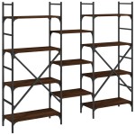 vidaXL Bibliotecă, stejar maro, 160x28,5x136,5 cm, lemn prelucrat