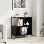 vidaXL Bibliotecă, negru, 72x28x77,5 cm, lemn prelucrat vidaXL Bibliotecă, negru, 72x28x77,5 cm, lemn prelucrat