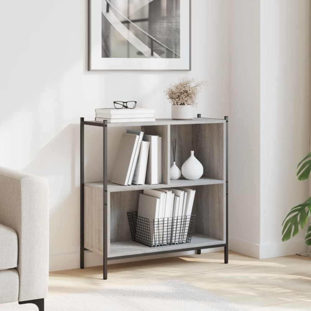 vidaXL Bibliotecă, gri sonoma, 72x28x77,5 cm, lemn prelucrat