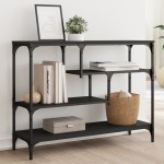 vidaXL Măsuță consolă, negru, 100x30x75 cm, lemn compozit vidaXL Măsuță consolă, negru, 100x30x75 cm, lemn compozit
