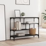 vidaXL Măsuță consolă, negru, 100x30x75 cm, lemn compozit vidaXL Măsuță consolă, negru, 100x30x75 cm, lemn compozit