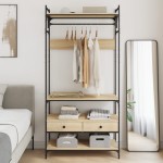 vidaXL Șifonier cu sertare stejar sonoma 89x39x184,5 cm lemn compozit vidaXL Șifonier cu sertare stejar sonoma 89x39x184,5 cm lemn compozit