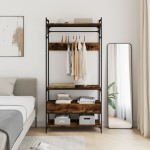 vidaXL Șifonier cu sertare stejar fumuriu 89x39x184,5 cm lemn compozit vidaXL Șifonier cu sertare stejar fumuriu 89x39x184,5 cm lemn compozit