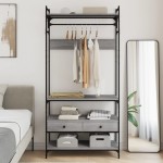 vidaXL Șifonier cu sertare, gri sonoma, 89x39x184,5 cm, lemn compozit vidaXL Șifonier cu sertare, gri sonoma, 89x39x184,5 cm, lemn compozit