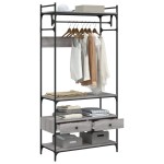 vidaXL Șifonier cu sertare, gri sonoma, 89x39x184,5 cm, lemn compozit vidaXL Șifonier cu sertare, gri sonoma, 89x39x184,5 cm, lemn compozit