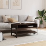 vidaXL Măsuță de cafea, stejar maro, 90x50x45 cm, lemn prelucrat vidaXL Măsuță de cafea, stejar maro, 90x50x45 cm, lemn prelucrat