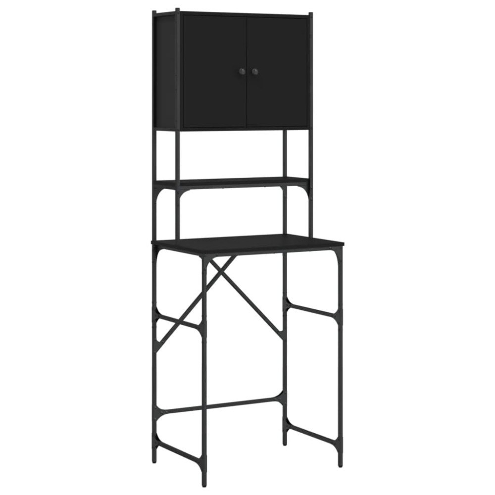 vidaXL Dulap mașina de spălat, negru, 68x48,5x194 cm