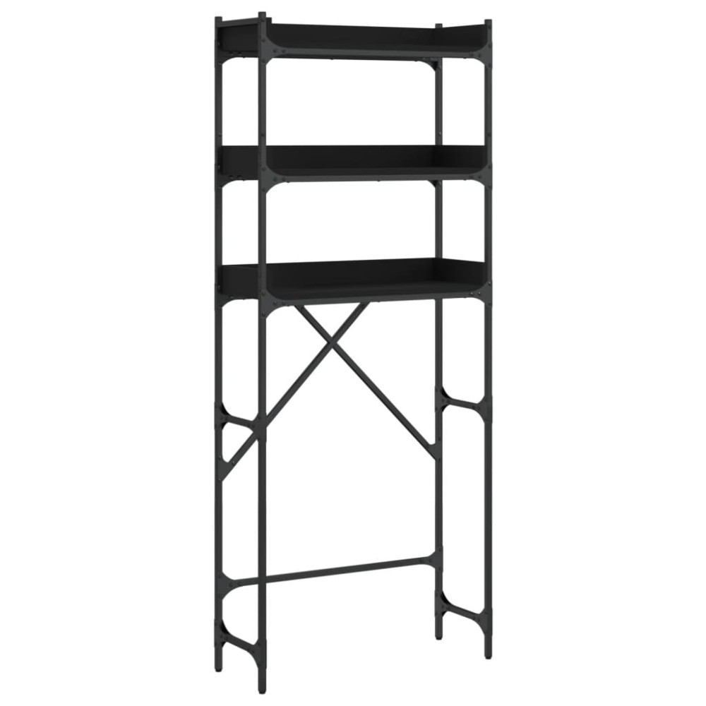 vidaXL Dulap mașină de spălat, negru, 67x25x163 cm lemn prelucrat
