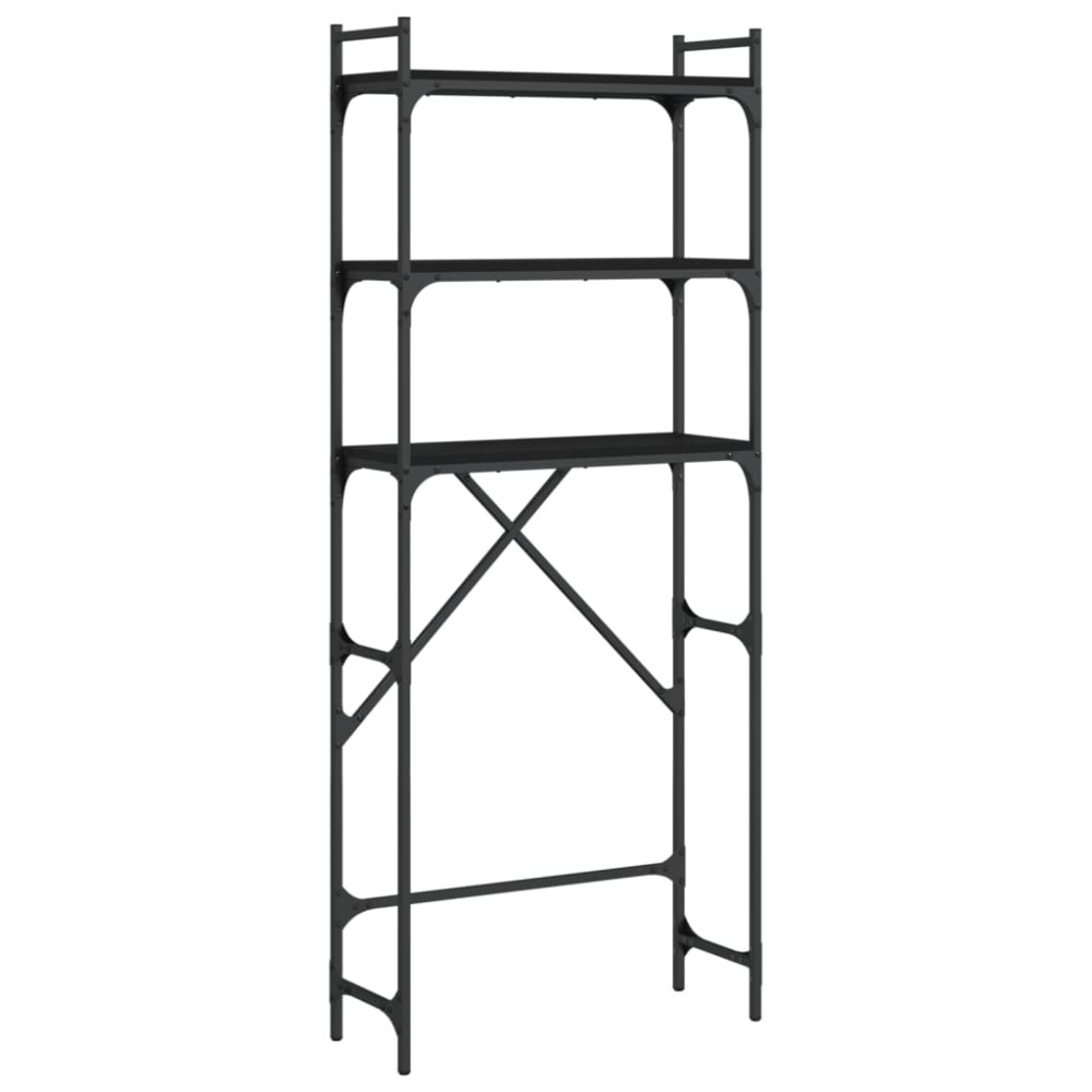 vidaXL Dulap mașină de spălat, negru, 67x25x163 cm lemn prelucrat