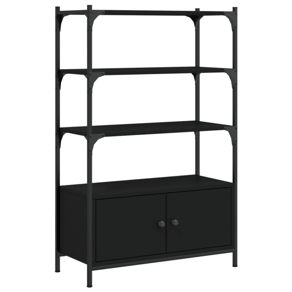 vidaXL Bibliotecă cu 3 niveluri, negru, 70x30x109,5 cm lemn prelucrat