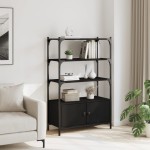 vidaXL Bibliotecă cu 3 niveluri, negru, 70x30x109,5 cm lemn prelucrat vidaXL Bibliotecă cu 3 niveluri, negru, 70x30x109,5 cm lemn prelucrat