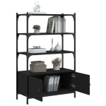 vidaXL Bibliotecă cu 3 niveluri, negru, 70x30x109,5 cm lemn prelucrat vidaXL Bibliotecă cu 3 niveluri, negru, 70x30x109,5 cm lemn prelucrat