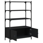 vidaXL Bibliotecă cu 3 niveluri, negru, 70x30x109,5 cm lemn prelucrat vidaXL Bibliotecă cu 3 niveluri, negru, 70x30x109,5 cm lemn prelucrat