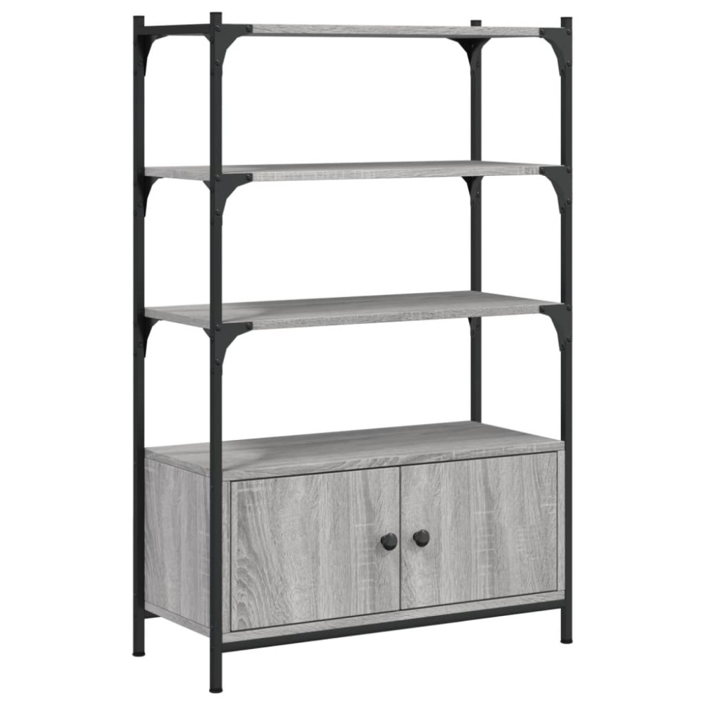 vidaXL Bibliotecă 3 niveluri gri sonoma 70x30x109,5 cm, lemn prelucrat