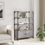 vidaXL Bibliotecă 3 niveluri gri sonoma 70x30x109,5 cm, lemn prelucrat