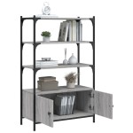 vidaXL Bibliotecă 3 niveluri gri sonoma 70x30x109,5 cm, lemn prelucrat