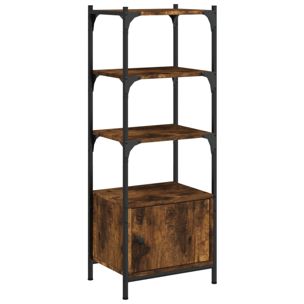 vidaXL Bibliotecă 3 niveluri, stejar fumuriu, 41x30x109,5 cm, lemn