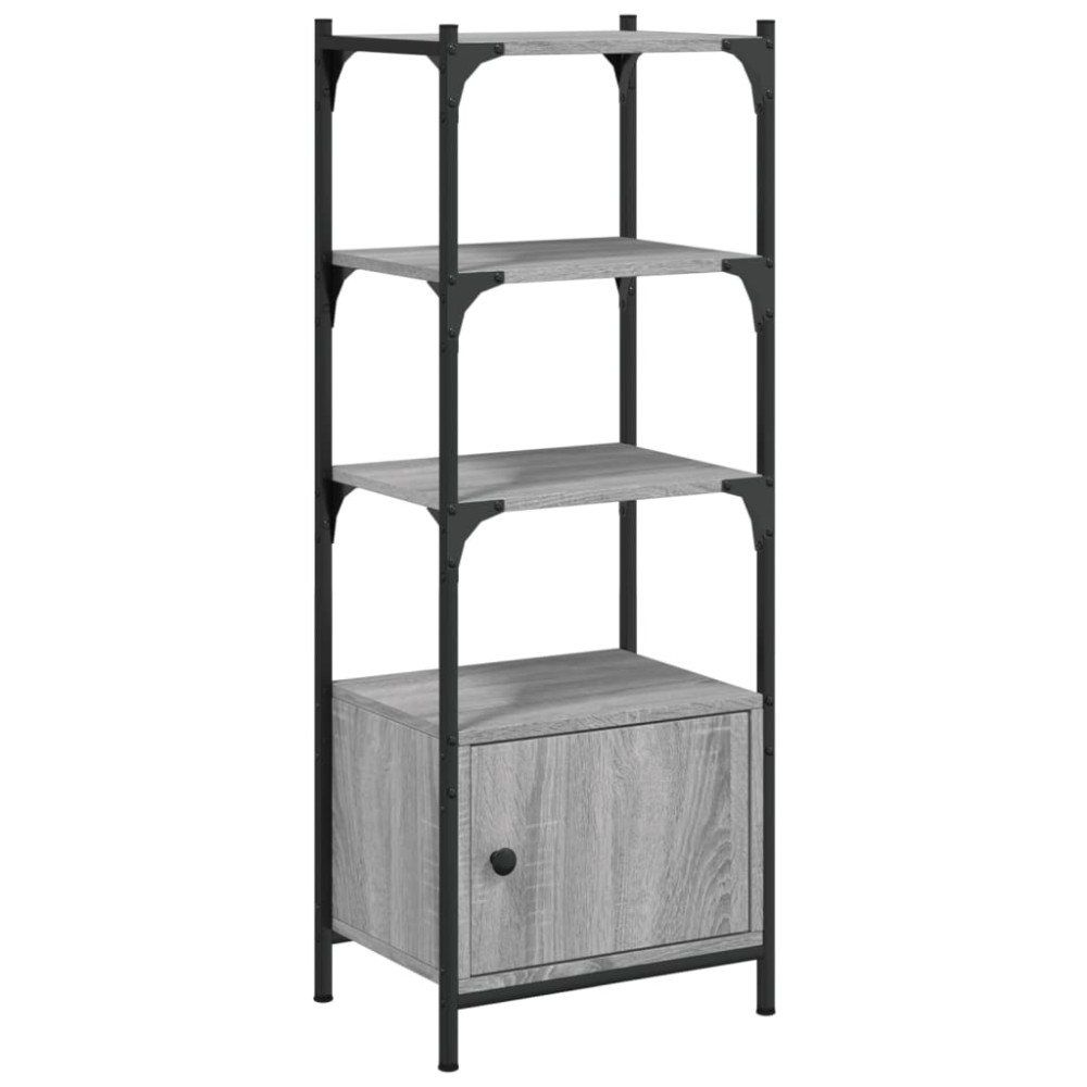 vidaXL Bibliotecă 3 niveluri gri sonoma 41x30x109,5 cm, lemn prelucrat