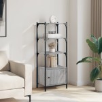 vidaXL Bibliotecă 3 niveluri gri sonoma 41x30x109,5 cm, lemn prelucrat