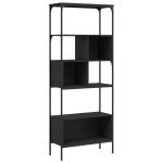 vidaXL Bibliotecă cu 5 niveluri, negru, 76x33x188,5 cm, lemn prelucrat vidaXL Bibliotecă cu 5 niveluri, negru, 76x33x188,5 cm, lemn prelucrat