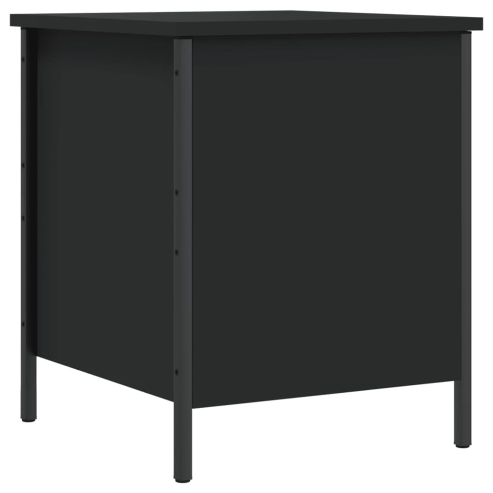 vidaXL Bancă de depozitare, negru, 40x42,5x50 cm, lemn prelucrat