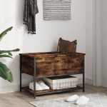 vidaXL Bancă depozitare, stejar fumuriu, 70x42,5x47 cm lemn prelucrat